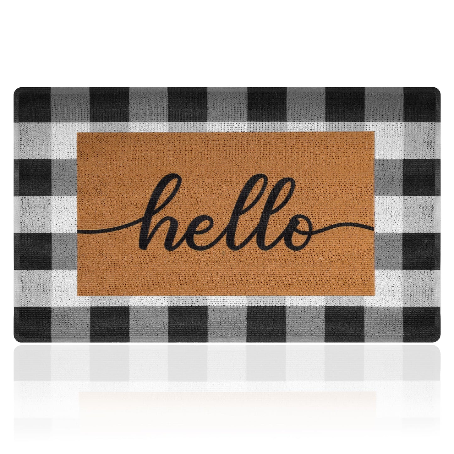 Fttoyoly Welcome Mat for Front Door Door Mat Outside (Hello)