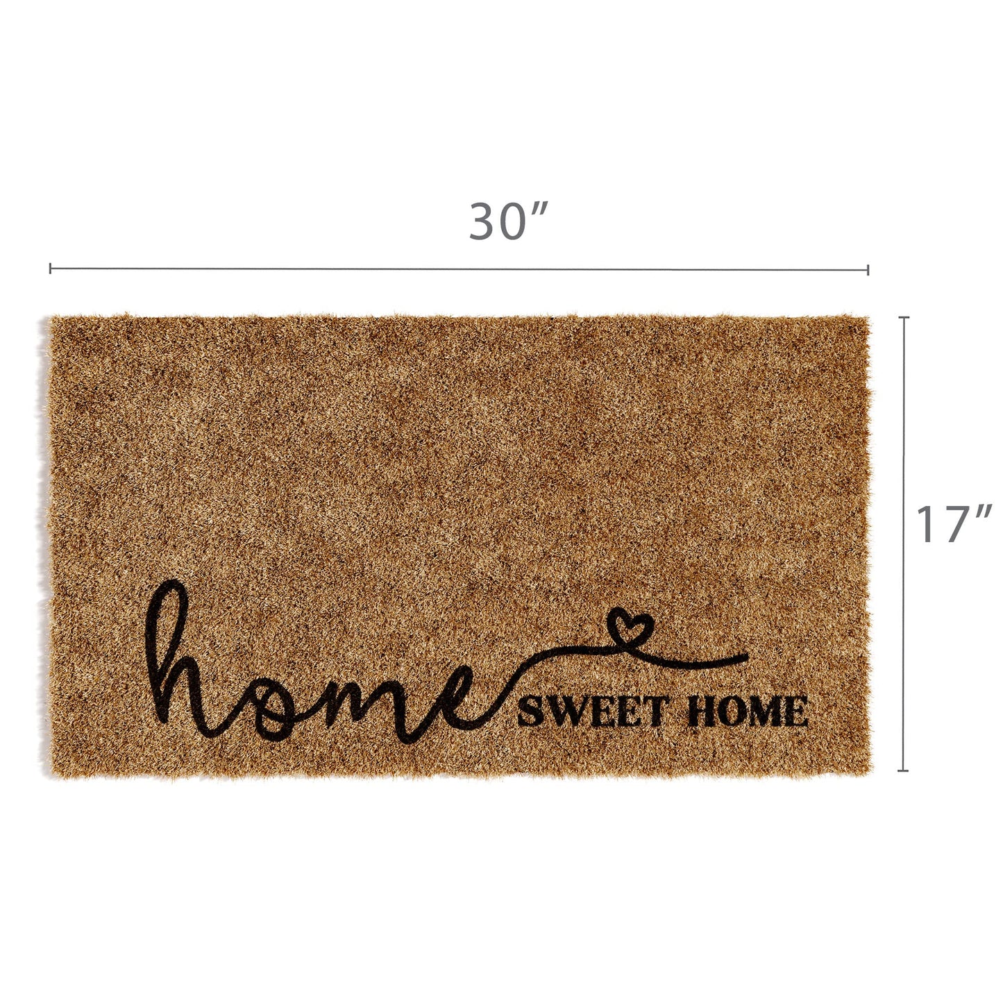 Barnyard Designs Doormat Welcome Mat for Outdoors, Large Front Door Entrance Mat, 30x17, Brown (Home Sweet Home Script)