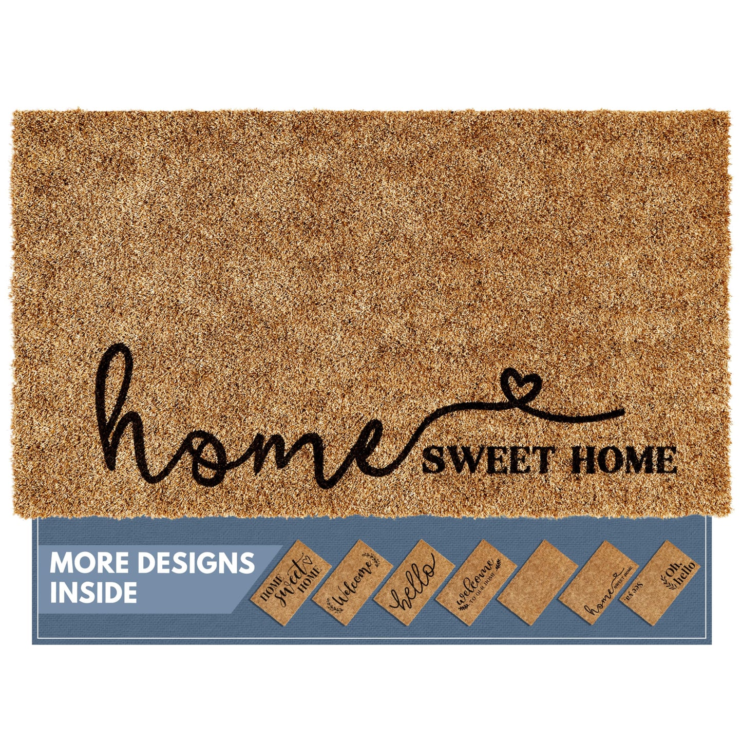 Barnyard Designs Doormat Welcome Mat for Outdoors, Large Front Door Entrance Mat, 30x17, Brown (Home Sweet Home Script)